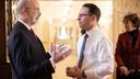 Former Gov. Tom Wolf (left) speaks to Gov. Josh Shapiro (right) Former Gov. Tom Wolf (left) speaks to Gov. Josh Shapiro (right)