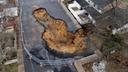 A sinkhole on Amblewood Way in Patton Township. A sinkhole on Amblewood Way in Patton Township.