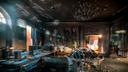Inside the governor's residence after an arson attack on April 13. Inside the governor's residence after an arson attack on April 13.
