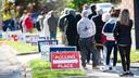 Pennsylvania voters wait in line in 2020.