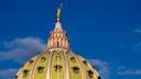 The dome of the Pennsylvania state Capitol building in Harrisburg. The dome of the Pennsylvania state Capitol building in Harrisburg.