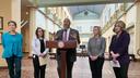 A group of Democratic state senators said a news conference Wednesday they want to reform the largely-secret nomination process for filling judicial vacancies. Pictured from right-to-left: Sen. Katie Muth (D., Montgomery), Sen. Maria Collett (D., Montgomery), Sen. Anthony Williams (D., Philadelphia), Sen. Lindsey Williams (D., Allegheny) and Maida Milone, president and CEO of Pennsylvanians for Modern Courts. A group of Democratic state senators said a news conference Wednesday they want to reform the largely-secret nomination process for filling judicial vacancies. Pictured from right-to-left: Sen. Katie Muth (D., Montgomery), Sen. Maria Collett (D., Montgomery), Sen. Anthony Williams (D., Philadelphia), Sen. Lindsey Williams (D., Allegheny) and Maida Milone, president and CEO of Pennsylvanians for Modern Courts.