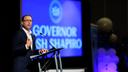 Gov. Josh Shapiro speaks at a podium.