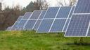 Solar panels in a field.