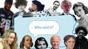 A map of Pennsylvania surrounded by cutouts of celebrities and other figures.