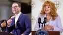 Gov. Josh Shapiro (left) and PA Treasurer Stacy Garrity.
