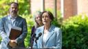 Pennsylvania Department of Human Services Secretary Val Arkoosh speaks at an event about Medicaid funding.