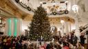 Gov. Josh Shapiro speaks during the 2025 Capitol Christmas tree lighting ceremony.