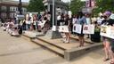 The 3/20 Coalition protests against police violence at the Centre County Government building. The 3/20 Coalition protests against police violence at the Centre County Government building.