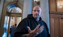 Sen. John Fetterman, D-Pa., talks to reporters outside the chamber during a vote at the Capitol in Washington, March 13, 2025.