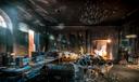 Inside the governor's residence after an arson attack on April 13.