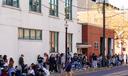 People wait in line to vote Nov. 5, 2024, at the Banana Factory in Bethlehem, Northampton County, Pennsylvania.