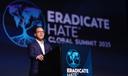 Gov. Josh Shapiro delivers a keynote address on political violence in America at a September summit.