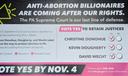 A mailer funded by Planned Parenthood Votes, urging Pa. voters to retain three Democratic state Supreme Court justices.