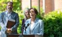 Pennsylvania Department of Human Services Secretary Val Arkoosh speaks at an event about Medicaid funding.