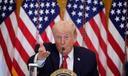 President Donald Trump speaks during an event to promote investment in rural health care in the East Room of the White House,