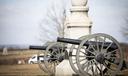 Cannons positioned on a field at Gettysburg National Military Park