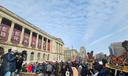 About 200 people protested outside Gov. Josh Shapiro’s book event at the Free Library of Philadelphia on Jan. 24, 2026, calling for Shapiro to adopt stricter policies against collaboration with ICE.