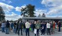 Roughly 100 people gathered at Upper Bern Township’s municipal building on Feb. 21 to protest a planned ICE detention center.