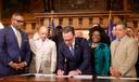 Gov. Josh Shapiro signs the 2026-2027 Pennsylvania state budget on July 12, 2026.