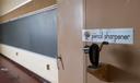 A former classroom is seen inside the former Longview Elementary School in Punxsutawney, PA, on April 5, 2023.