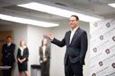 Gov. Josh Shapiro greets employees of the Office of State Inspector General.