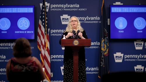 Pennsylvania Secretary of Health Dr. Rachel Levine speaking to the press Pennsylvania Secretary of Health Dr. Rachel Levine speaking to the press