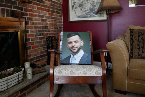 A portrait of Tyler Cordeiro sits a chair is his mother's Bensalem home on Monday, June 21, 2021. A portrait of Tyler Cordeiro sits a chair is his mother's Bensalem home on Monday, June 21, 2021.