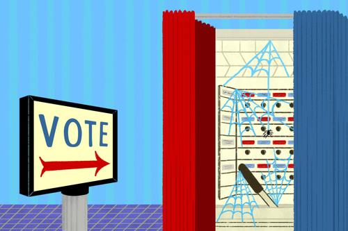 An illustration reflects an outdated provision of Pennsylvania's Election Code that applies to lever-action voting machines that haven’t been used in nearly two decades. An illustration reflects an outdated provision of Pennsylvania's Election Code that applies to lever-action voting machines that haven’t been used in nearly two decades.