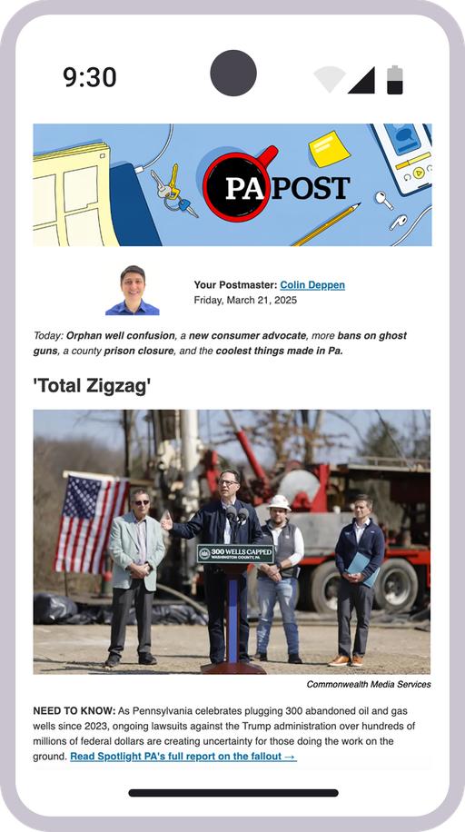 Screenshot of the newsletter on a mobile device