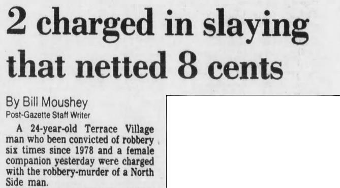 News clipping from the Pittsburgh Post-Gazette, Jan. 1. 1986. News clipping from the Pittsburgh Post-Gazette, Jan. 1. 1986.