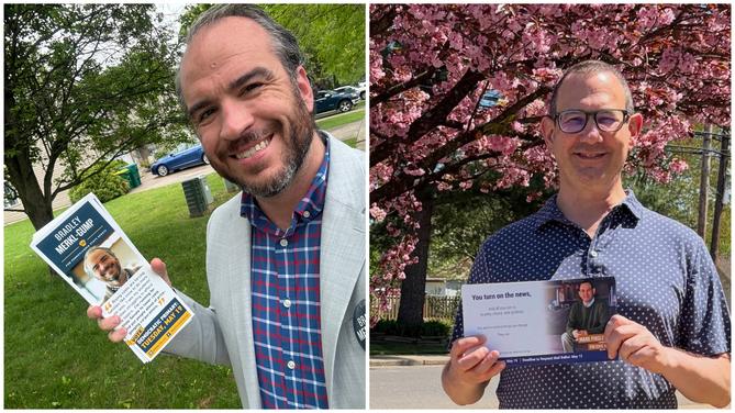 Pennridge School Board member Bradley Merkl-Gump, left; Lehigh County Controller Mark Pinsley, right. Pennridge School Board member Bradley Merkl-Gump, left; Lehigh County Controller Mark Pinsley, right.
