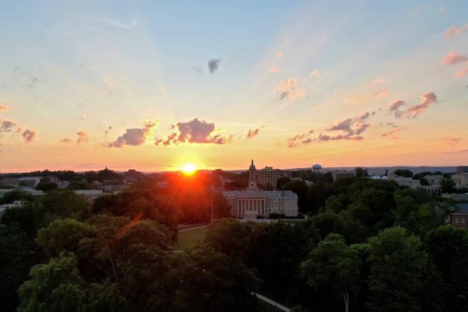 The sun over Old Main The sun over Old Main