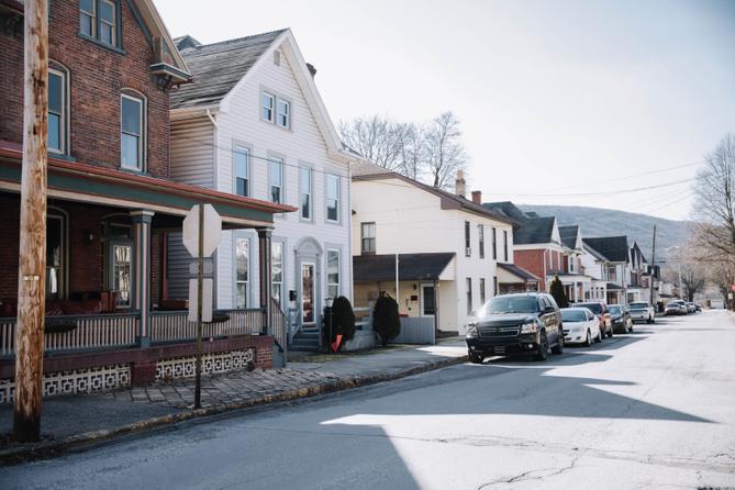A street in Tyrone, a borough in Blair County, Pennsylvania. A street in Tyrone, a borough in Blair County, Pennsylvania.