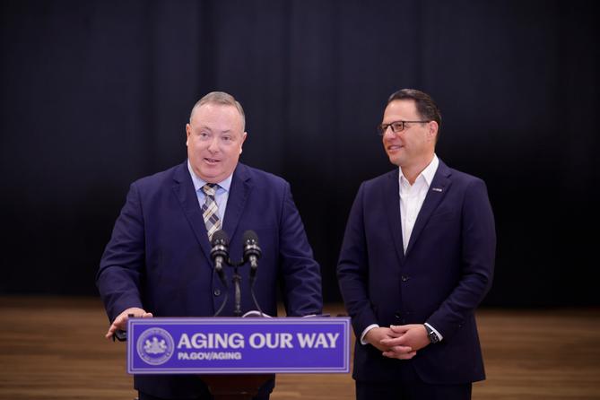 Pennsylvania Secretary of Aging Jason Kavulich (left) and Gov. Josh Shapiro (right) Pennsylvania Secretary of Aging Jason Kavulich (left) and Gov. Josh Shapiro (right)