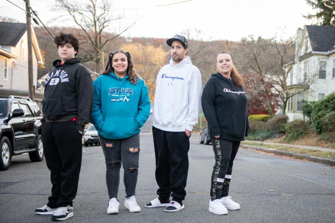 Melissa Caterini and Christopher Crafton moved their young family to the Antietam School District to give their kids a “perfect childhood”.

From left: Jayden Alvarez, 15, Mikayla Alvarez,14, Christopher Crafton, and Melissa Caterini.