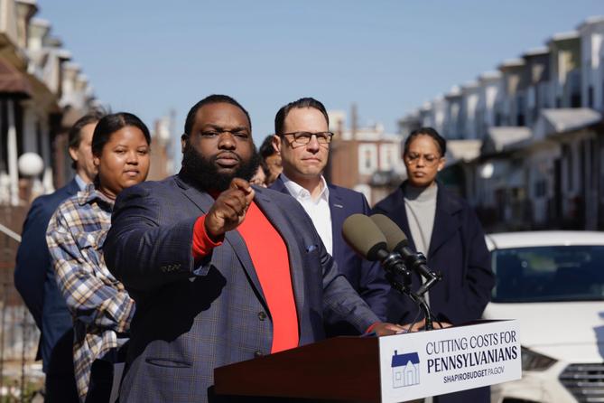State Rep. Jordan Harris speaks at a 2024 event in Philadelphia featuring Gov. Josh Shapiro. State Rep. Jordan Harris speaks at a 2024 event in Philadelphia featuring Gov. Josh Shapiro.