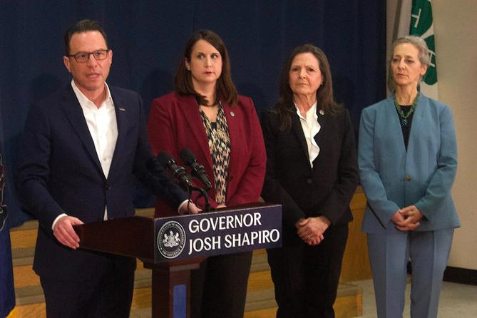 Gov. Josh Shapiro speaks at a news conference at Berks County Agricultural Center in Bern Township on Feb. 26, 2026. Gov. Josh Shapiro speaks at a news conference at Berks County Agricultural Center in Bern Township on Feb. 26, 2026.