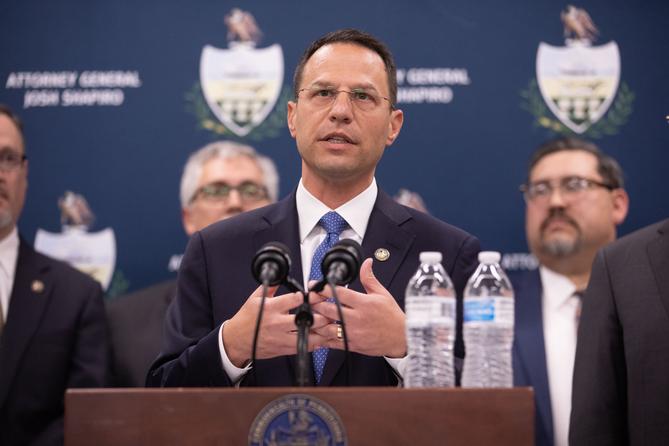 Josh Shapiro, then Pennsylvania's attorney general, in June 2019. Josh Shapiro, then Pennsylvania's attorney general, in June 2019.