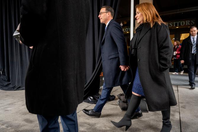 Governor Josh Shapiro, who has hired allies to advise him, leaves the Capitol with his wife Lori before being sworn in. Governor Josh Shapiro, who has hired allies to advise him, leaves the Capitol with his wife Lori before being sworn in.