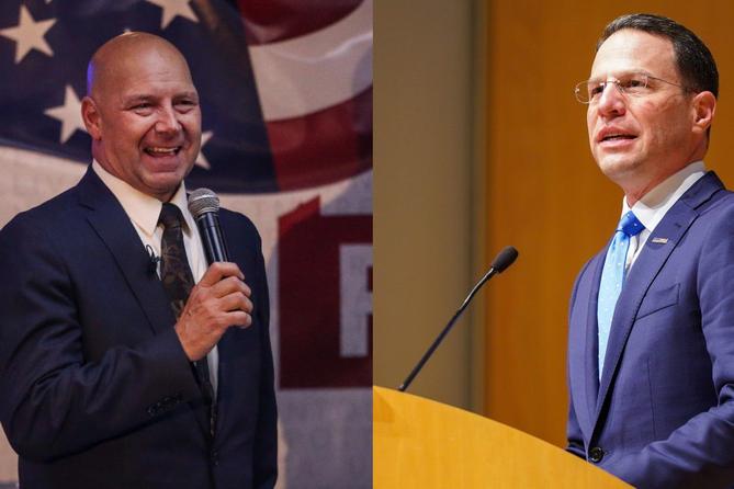 State Sen. Doug Mastriano (left) and Attorney General Josh Shapiro (right) State Sen. Doug Mastriano (left) and Attorney General Josh Shapiro (right)