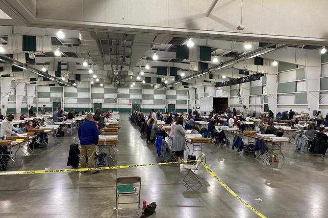 About 100 York County employees open and prepare mail ballots for counting after 8 p.m. Tuesday. About 100 York County employees open and prepare mail ballots for counting after 8 p.m. Tuesday.