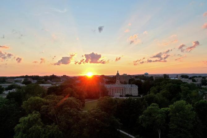 The sun over Old Main