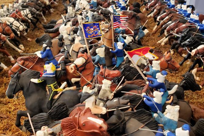 Handmade clay cat figurines at Civil War Tails museum in Gettysburg, PA. Handmade clay cat figurines at Civil War Tails museum in Gettysburg, PA.