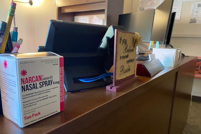 Sullivan County commissioners used a portion of opioid settlement money to hire a county case manager. Her desk includes a box of the opioid overdose-reversal drug Narcan. Sullivan County commissioners used a portion of opioid settlement money to hire a county case manager. Her desk includes a box of the opioid overdose-reversal drug Narcan.