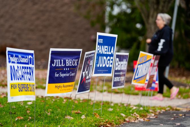 Outside the Forks Township Community Center in Northampton County, Pennsylvania, Election Day 2023. Outside the Forks Township Community Center in Northampton County, Pennsylvania, Election Day 2023.