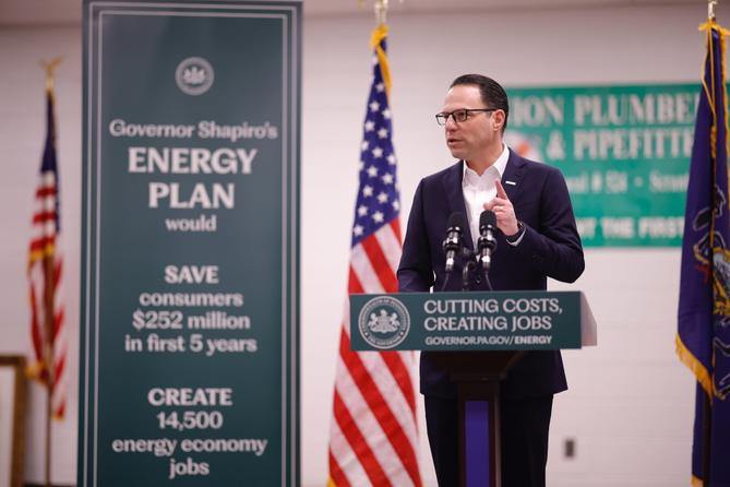 Gov. Josh Shapiro announced his new cap-and-trade program in March 2024 in Scranton, Pennsylvania. Gov. Josh Shapiro announced his new cap-and-trade program in March 2024 in Scranton, Pennsylvania.