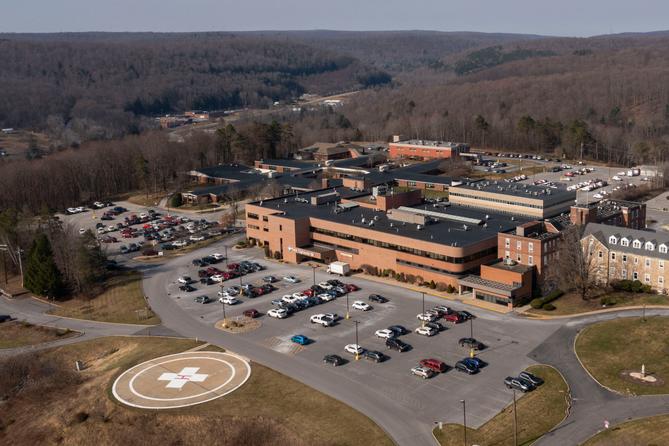 An aerial view of Penn Highlands Elk in St. Marys, Pennsylvania. An aerial view of Penn Highlands Elk in St. Marys, Pennsylvania.