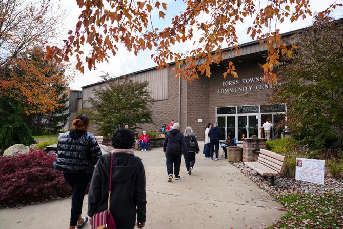 Northampton County voters head to the polls on Nov. 7, 2023, at the Forks Township Community Center. Northampton County voters head to the polls on Nov. 7, 2023, at the Forks Township Community Center.