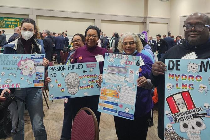 Community members at a March meeting in Philadelphia about the planned MACH2 hydrogen hub. Community members at a March meeting in Philadelphia about the planned MACH2 hydrogen hub.
